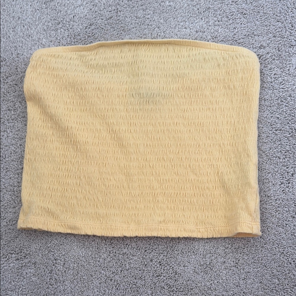 Yellow Ribbed Tube Top